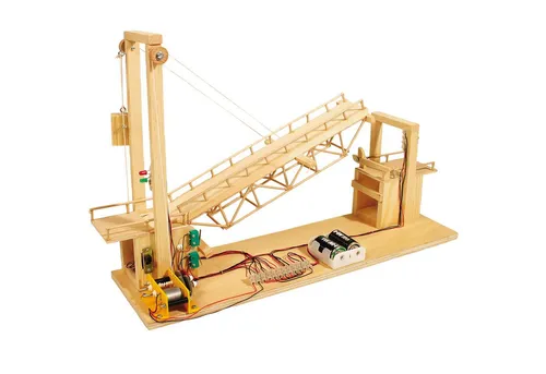 matches21 HOME & HOBBY Zugbrücke Holz Bausatz ab 13 Jahren Holzbaukasten