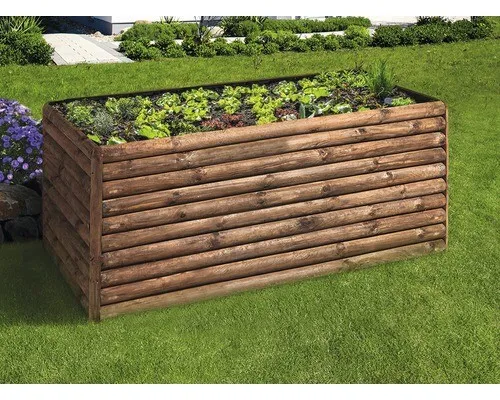 Hochbeet klassisch aus Halbriegeln Kiefer/Fichte 180 x 80 x 80 cm