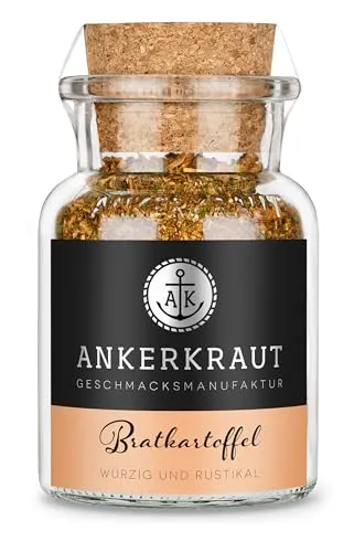Ankerkraut Bratkartoffel, Gewürzzubereitung für Bratkartoffeln, Gewürzmischung für Kartoffeln, Hausmannskost deftig und lecker, 80 g im Korkenglas