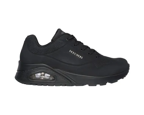 Skechers Damen UNO-Stand on Air Sneaker, Schwarz, 40 EU - Damen-Sneaker mit 3,8 cm Absatzhöhe, flexible Gummisohle und weichem Durabuck-Obermaterial für optimalen Komfort und Stil.