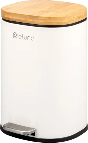 eluno Kosmetikeimer FRAMURA – 5L Treteimer aus Metall und Bambus - Der eluno Kosmetikeimer FRAMURA vereint modernes Design und Funktionalität. Mit 5 Litern Fassungsvermögen und Soft-Close-Funktion ist er ideal für Bad, Küche oder Büro. Robust und stilvoll – perfekt für Ihr Zuhause!