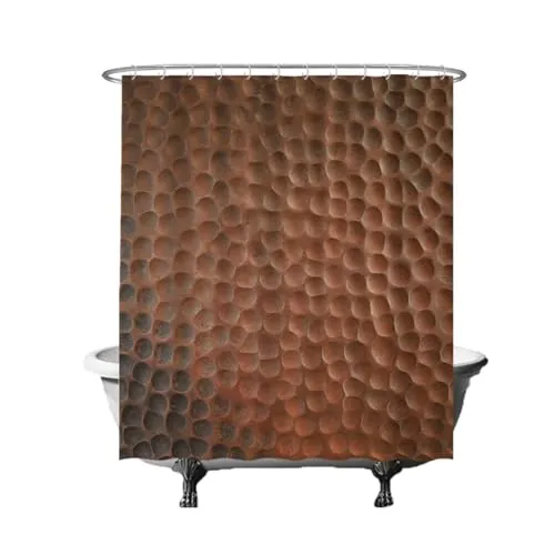Ulticool Duschvorhang - Industrial Metall Kupfer - 180 x 200 cm - waschbar - Anti Schimmel - mit 12 Ringen - Braun