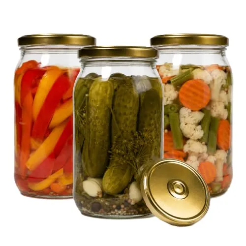 WYSKONT Einmachgläser 900 ml mit Schraubdeckel TO82 (82 mm) – 24 Einweckgläser mit Deckel zum Einkochen und Einlegen – Vorratsgläser für Marmelade, Honig und Gurken