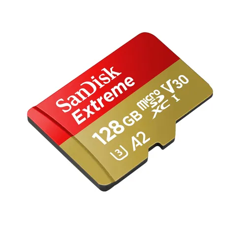 SanDisk Extreme 128 GB MicroSDXC UHS-I Klasse 10 - Speicherkarten - Hohe Leistung mit 190 MB/s Lesegeschwindigkeit, perfekt für Gamer und 4K-UHD-Videos. Optimal für moderne Gaming-Konsolen und mobile Geräte.