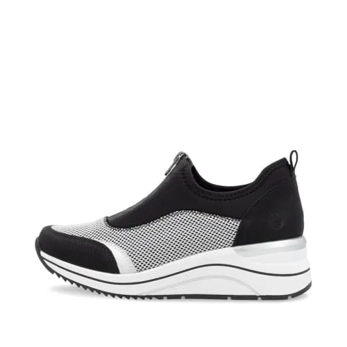Remonte Damen D0T08 Sneaker Low, Schwarz, 39 EU - Damen-Sneaker mit extraweiter Lite n Soft herausnehmbarer Einlegesohle für optimalen Tragekomfort den ganzen Tag.