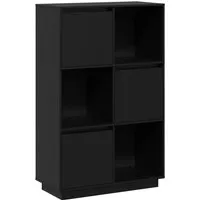 Produktbild vidaXL Highboard Schwarz 74x35x117 cm aus massivem Kiefernholz