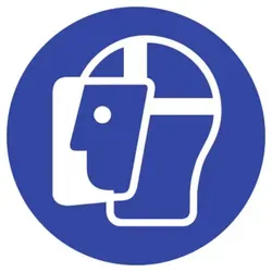 Gesichtsschutz benutzen ISO 7010 Folie Ø 100 mm.