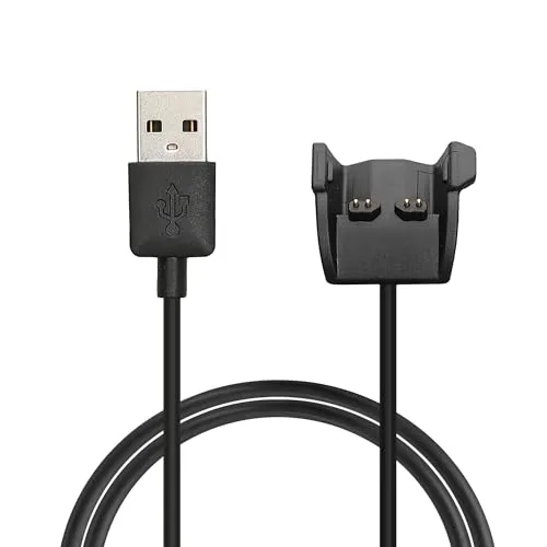 kwmobile USB Kabel Charger kompatibel mit Garmin Vivosmart HR Plus/Approach X40 Ladekabel - Smart Watch Ersatzkabel - Fitnesstracker Aufladekabel in Schwarz