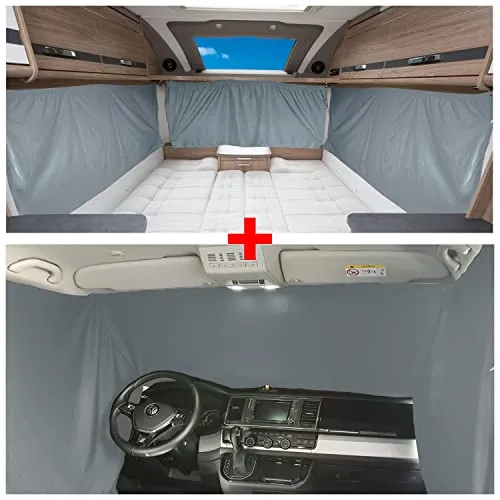 BREMER SITZBEZÜGE Blackout Gardinen Set kompatibel mit FIAT Ducato Citroen Jumper Peugeot Boxer Typ 250 ab 2006 Sonnenschutz Camping Camper Zubehör Komplet-Set Gardinen Vorhang Blickdicht