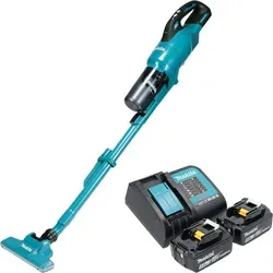 Makita DCL 286 FST2 Akku Staubsauger 18 V - Bodenstaubsauger mit 0,25 l Zyklonabscheider, leise und effizient, ideal für Autos und schwer zugängliche Bereiche. Inklusive 2x 5,0 Ah Akku und Ladegerät für längere Laufzeiten.