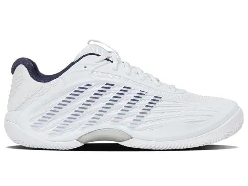 K-Swiss Herren Tennisschuhe HYPERCOURT EXPRESS CLAY 45EU - Leichte Herren Tennisschuhe für Sandplätze mit atmungsaktivem Mesh-Obermaterial. Die Surgelite+ Mittelsohle sorgt für Dämpfung und Stabilität, während die optimierte Außensohle hervorragenden Halt bietet.
