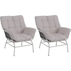 2er-Set Loungestuhl MCW-P75 – Elegante Relaxstühle mit Polsterung