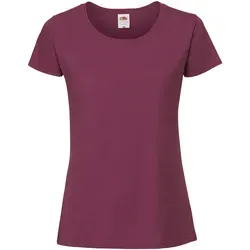 Fruit of the Loom LADIES RINGSPUN PREMIUM T - Damen T-Shirt aus 100% gekämmte, ringgesponnene Baumwolle, burgund, M