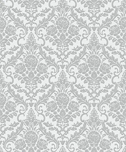Vliestapete - grau - Barock - 10 Meter