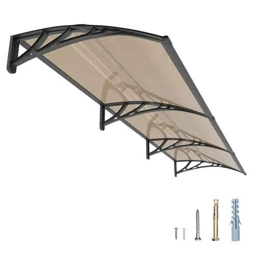 300x80cm Vordach für Haustür aus Polycarbonat – UV-Schutz und witterungsbeständig