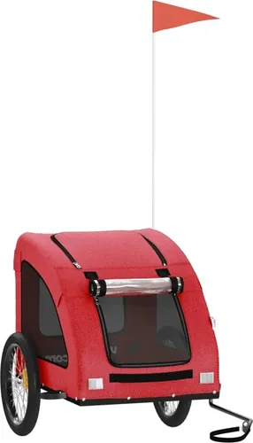 Fahrradanhänger Hunde Rot - Robuster Oxford-Gewebe Anhänger mit Eisenrahmen, ideal für sichere und komfortable Ausflüge mit deinem Haustier