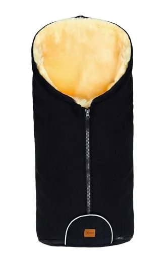Fillikid Baby Fußsack Pamir & Windel Blaubär | Winterfußsack für Kinder | Lammfellfußsack für Babyschale, Kinderwagen & Buggy | warmer Fußsack mit echtem Lammfell | ab Geburt
