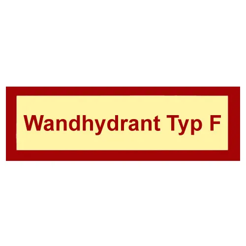 Wandhydrant Typ F Schild Folie selbstklebend nachleuchtend 210  x 74  mm
