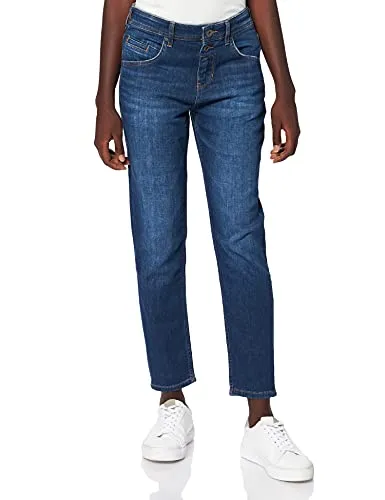 Boyfriend-Jeans MARC O'POLO - THEDA BOYFRIEND - Damen Jeans in cashmere dunkelblau, aus softem Baumwoll-Stretch, nachhaltig produziert mit weniger Wasser- und Energieverbrauch. Lässig geschnitten, ideal für vielseitige Styles!