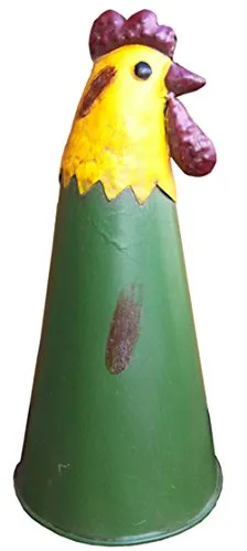 Zaunhocker Hahn Zauntier Metall bemalt Gartendeko Höhe 22,5 cm Dekotier