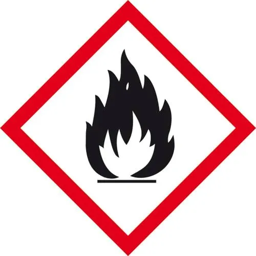 SafetyMarking GHS-Gefahrenpiktogramm 02 Flamme 100mm x 100mm - Hinweisschilder für Sicherheit am Arbeitsplatz, selbstklebend und ideal zur Kennzeichnung von Brandgefahr.