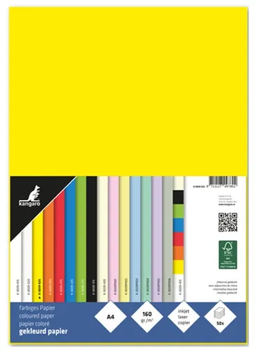 kangaro Multifunktionspapier DIN A4 160 g/qm gelb 50 Blatt in gelb von Kangaro