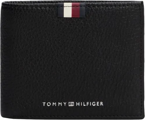 Tommy Hilfiger Kleinbörse Herren TH Premium Leather Mini CC Wallet - Geldbörse aus edlem Rindleder mit RFID-Blocker für sicheren Datenschutz, 6 Kartenfächer und stylishen Logotape – perfekt für den modernen Herren.