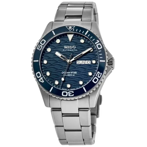 Mido Ocean Star Diver 200C M042.430.11.041.00 - Hochwertige Herrenuhr in Blau und Silber - Herrenuhren, 42,5mm große Taucheruhr mit beeindruckendem blauen Zifferblatt und robustem Edelstahlarmband für Abenteuer und Stil.