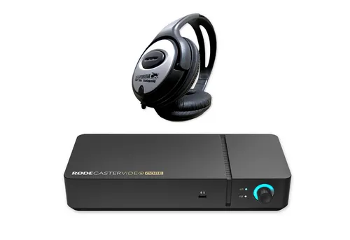 RØDE Rodecaster Video Core Produktions-Konsole mit Kopfhörer - All-in-One-Konsole für Video- und Audioproduktion mit leistungsstarker Octa-Core-CPU. Ideal für kreative Projekte, unterstützt bis zu vier Videoquellen und bietet nahtlose Integration mit Rodecaster Pro II.