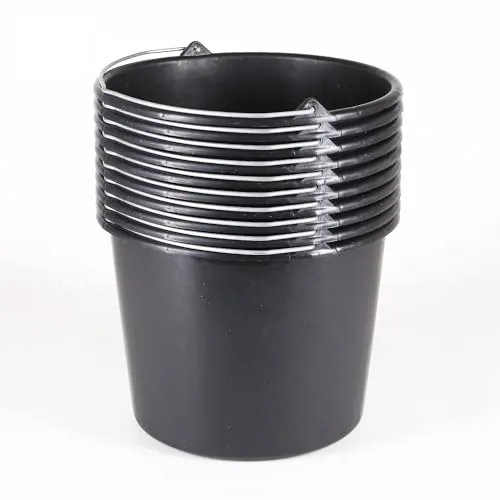 Baueimer Baukübel Mörteleimer 12L Futtereimer Eimer Schwarz Eimerset Wassereimer Putzeimer Kübel 10 Stck