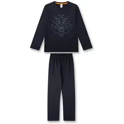 Sanetta Jungen 245879 Pyjamaset, Blau, 140 EU - Schlafanzug für Jungen, aus hochwertiger Bio-Baumwolle, pflegeleicht und ideal für erholsamen Schlaf. Weiche Stoffqualitäten und elastische Bündchen sorgen für höchsten Tragekomfort.