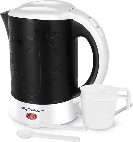 Aigostar Cooltravel 30JQL Kompakter Reise-Wasserkocher 0,6L - Schwarz