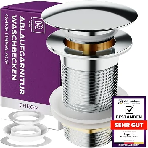 M. ROSENFELD HOME Ablaufgarnitur Waschbecken OHNE Überlauf Chrom