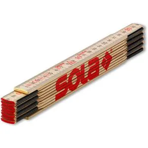 SOLA Zollstock 53010201, H 2/10, Holz, 2m, Gliedermaßstab, natur
