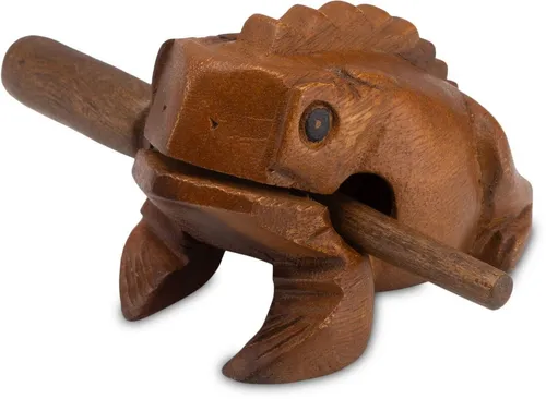 Logoplay Holzspiele Spiel, Klangfrosch Gr. 4 – 11 cm Klangtier aus Holz Handgefertigtes Musik-/Percussion-InstrumentHolzspielzeug