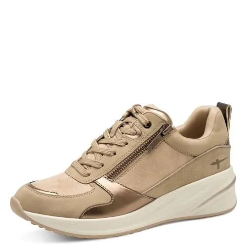 Tamaris Damen Halbschuh in Beige, Größe 39 - Schnürer aus hochwertigem Leder, ideal für stilvolle Alltagslooks und hohen Tragekomfort.