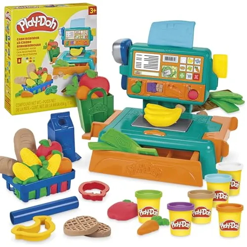 Play-Doh Supermarkt-Kasse, 23 Accessoires, für Kinder zum Kneten & Spielen, ab 3 Jahren