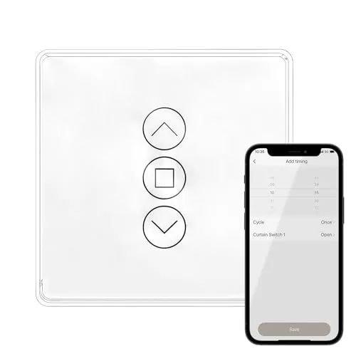 Rolladenschalter Smart, Smart Rolladenschalter für Jalousien und Markisen, WLAN Rolladenschalter kompatibel mit Alexa Google Home, Smart Home Rolladensteuerung Unterputz, Neutralleiter Erforderlich