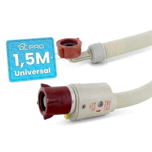 DL-pro Universal Zulaufschlauch 1,5m 90°C Aquastop Schlauch Wasserschlauch Wasserzulaufschlauch für Waschmaschine Geschirrspüler Spülmaschine Geschirrspülmaschine