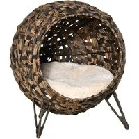 PawHut Katzenhöhle aus PE-Rattan mit Kissen von PawHut