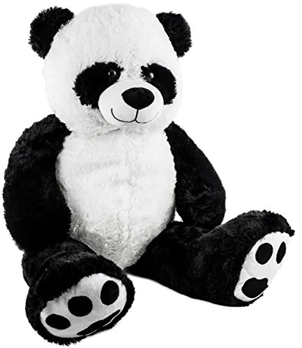BRUBAKER XXL Panda Teddy 100 cm - Kuscheltiere: Riesiger Pandabär aus hochwertigem Plüsch, ideal zum Kuscheln und Spielen, waschbar bei 30 °C, perfekt für Kinder ab 3 Jahren.