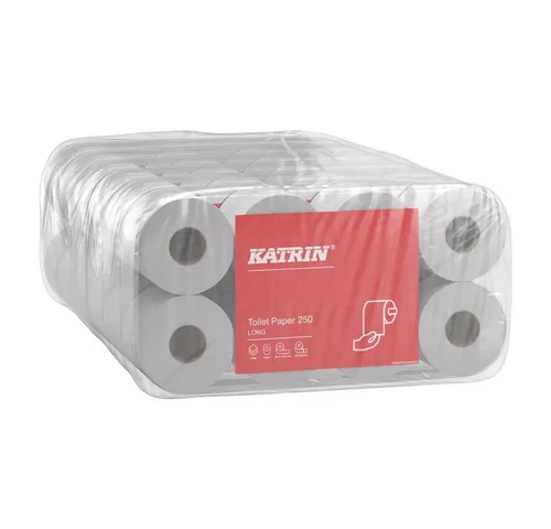 KATRIN Toilettenpapier 48 Rollen Toilettenpapier Plus 250 weiß - 3-lagig, 3-lagig, Weich, Saugfähig