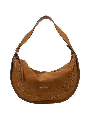 Marc O'Polo Aayda Beuteltasche - Damen in Braun - Elegante Beuteltasche aus aufgerautem Kalbsleder, ideal für den täglichen Gebrauch. Stilvolles Accessoire für modebewusste Frauen.