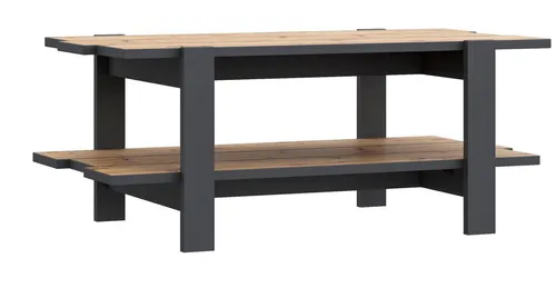 DEINE TANTE EMMA CFTT5116 -M329 LEOKADIA Couchtisch in Artisan Eiche/Grau - Beistelltisch in stilvoller Bretteroptik mit stabilen grauen Füßen. Perfekt für dein Wohnzimmer - Größe ca. 110 x 46 x 60 cm.