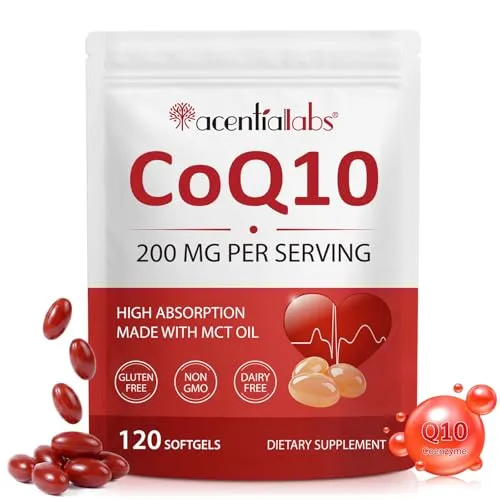 Q10 Kapseln hochdosiert 120x mit 200mg Coenzym Q10 pro Kapsel,CoQ10-Nahrungsergänzungsmittel