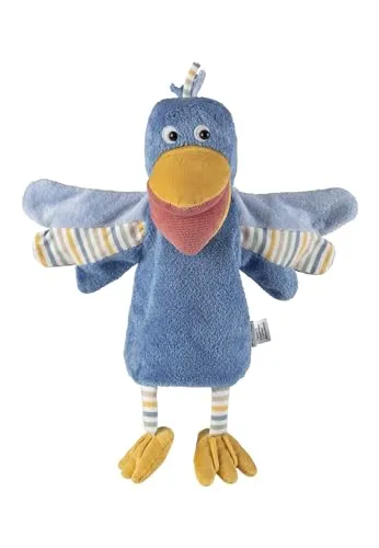 Sterntaler Handpuppe Vogel - weiches Kinder Spielzeug zum Puppentheater, Erzählen, Kuscheln & Sprachförderung – perfekter Spielkamerad & Geschenkidee, hellblau