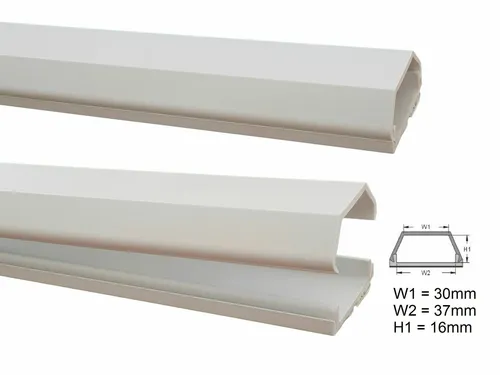 weiss 1m Kabelkanal 37x16mm (Innenmaß) selbstklebend