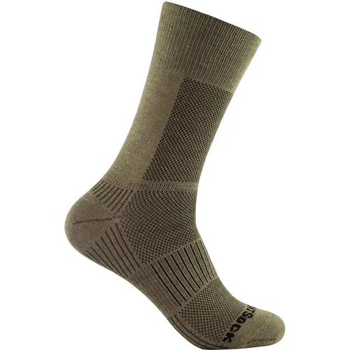 Wrightsock Sportsocken Crew Coolmesh II - Dünn, Atmungsaktiv, Bequem, Khaki, Größe 41,5-45 - Doppellagige Anti-Blasen-Socken für optimalen Tragekomfort. Ideal für Laufen, Wandern und Alltag. Die COOLMESH II ist besonders dünn und beliebt bei Sportlern.
