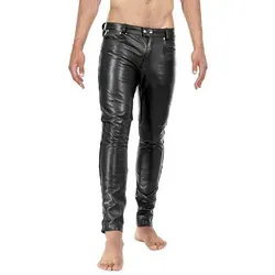 Bockle® 1991 Röhre Lederhose Herren - Slim Fit in Schwarz - Hochwertige Lederhose im Skinny Fit, ideal für modische Auftritte und besonderen Komfort. Perfekt für stilbewusste Männer.