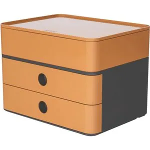 HAN Schubladenbox Allison SMART-BOX plus mit 2 Schubladen - Schreibtischorganisationsboxen, moderne und stapelbare Lösung mit herausnehmbarer Innenschale für optimale Ordnung und einfachen Zugriff auf Utensilien.